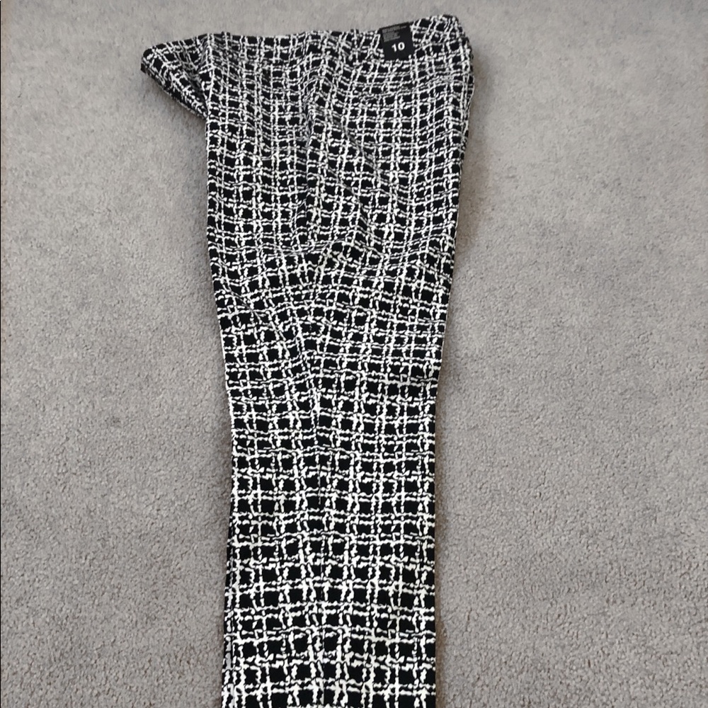 Black and white dress pants